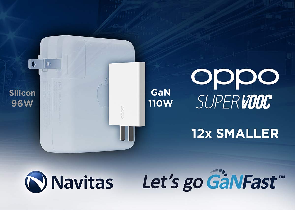 Silicon Chips Are History: Navitas Gallium Nitride Shrinks OPPO’s Fast Charger by 12x