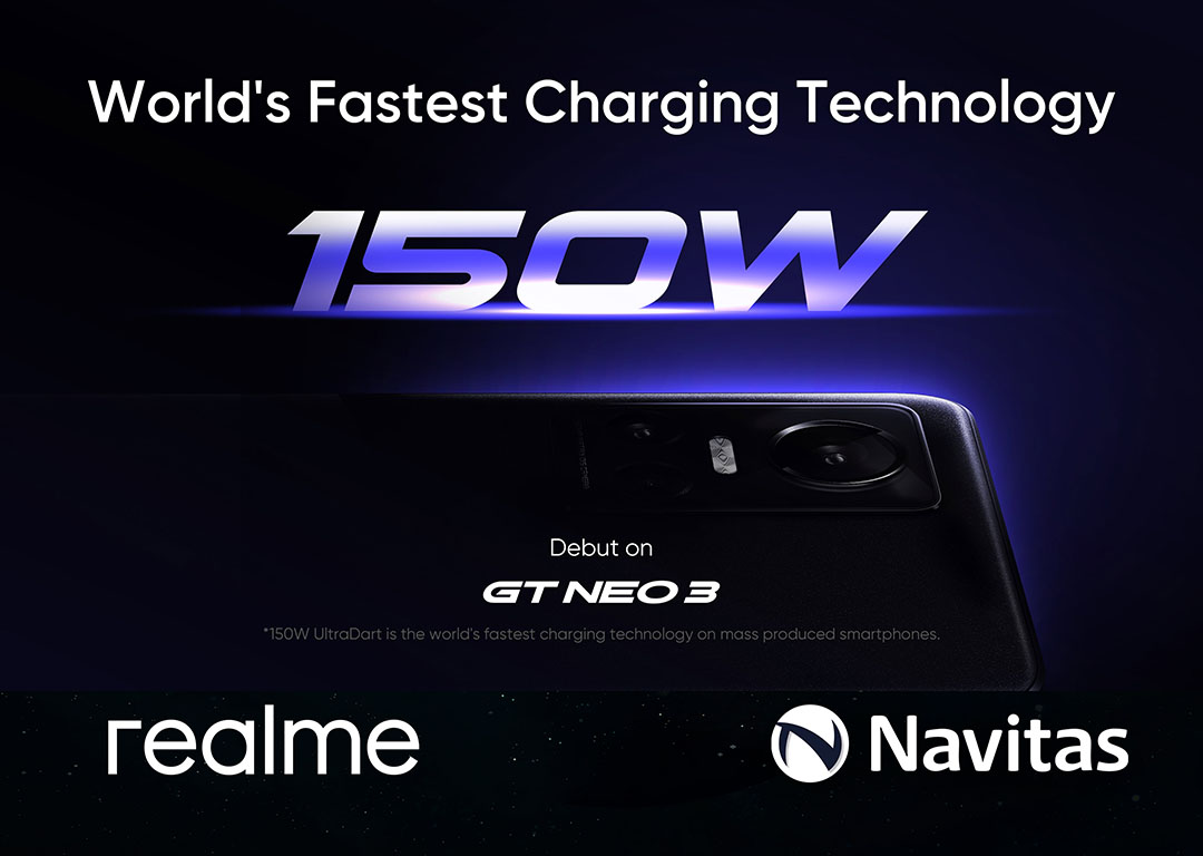Navitas Powers World’s Fastest Smartphone Charging Technology from realme at MWC 2022